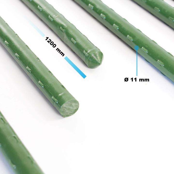 Immagine prodotto Wiltec Toboli 10x bastoni per piante verdi 120cm Ø11mm traliccio in metallo plastica per pomodori (120 cm, 1.10 cm)
