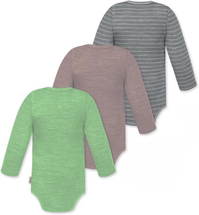 Image du produit Normani Lot de 3 body manches longues bébé mérinos "Tuai" - 9403 (56)