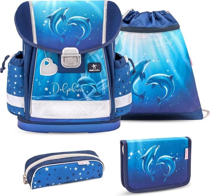 Actual product image Belmil CLASSY Schulrucksack-Set Dolphins (19 l)
