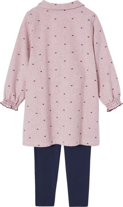Produktbild Vertbaudet Gestreiftes Mädchen Flanell-Nachthemd & Leggings (92)