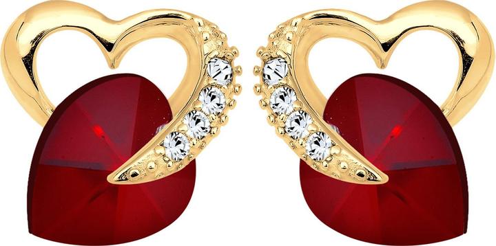 Image du produit Elli Boucles d'oreilles coeur amour cristaux 925 argent Honey (Argent sterling 925, Cristal de verre)