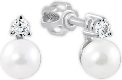 Actual product image Brilio White gold earrings with crystal and pearl 745 235 001 00101 0700000
