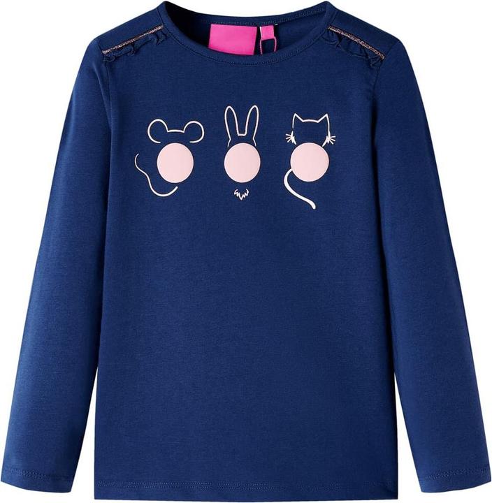 Produktbild VidaXL Kinder-Langarmshirt Marineblau 128,Material: 95 % Baumwolle (128)