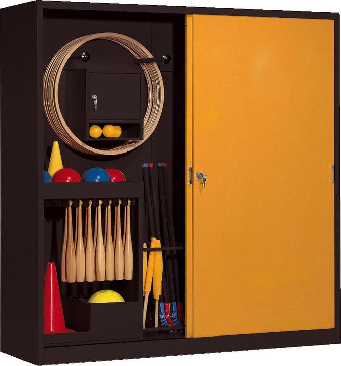 Produktbild C+P Sportgeräteschrank (HxBxT: 195x190x60 cm, mit Vollblech-Schiebetüren, Typ 5)