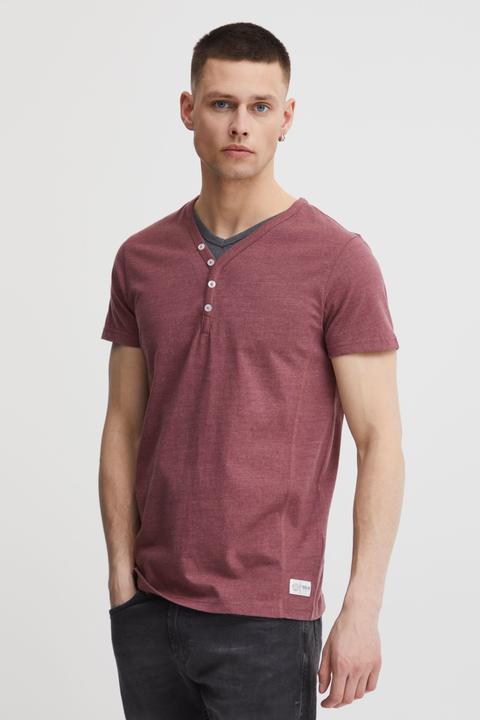 Actual product image Solid Dorian Men's T-Shirt Short Sleeve Shirt Tee With Grandad-Neck (3XL)