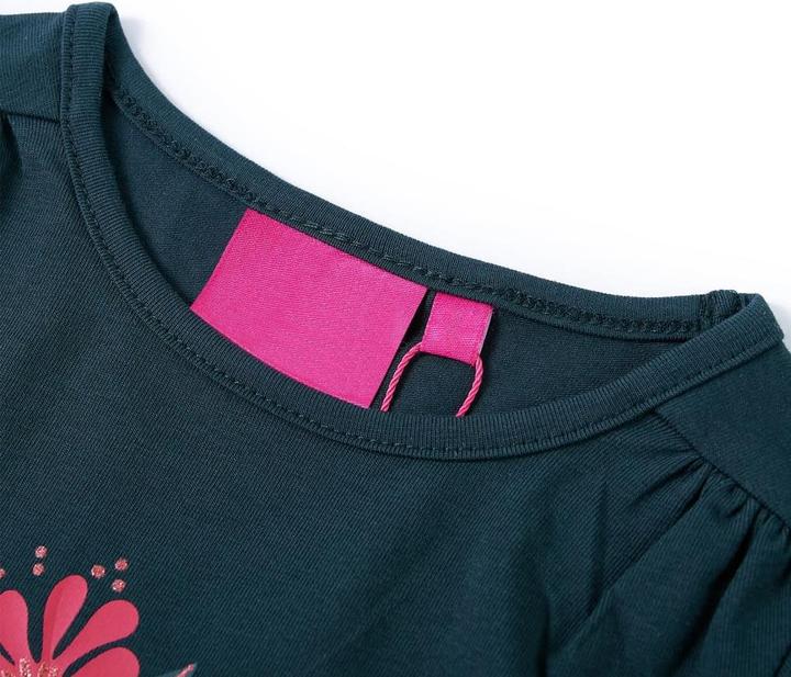 Image du produit VidaXL Chemise à manches longues enfant vert foncé 116,Matière : 95 (116)