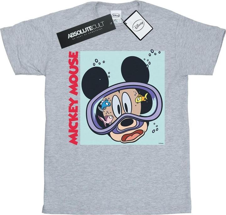 Actual product image Disney Womens/Ladies Mickey Mouse Under Water Cotton Boyfriend T-Shirt (L)