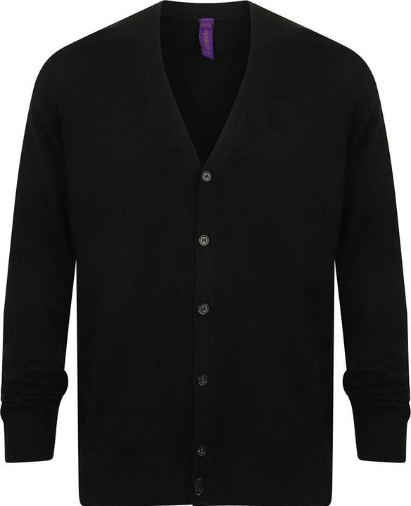 Actual product image Henbury Fine Knit Cardigan With V Neckline (102, 122, 3XL, 4XL)