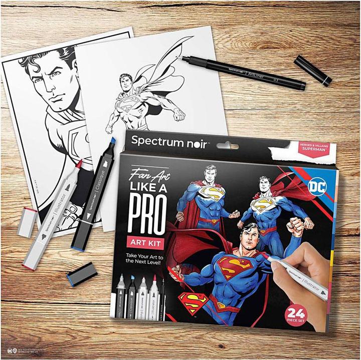 Actual product image Creativ Company Hobby set illustration comic heroes Superman colour set