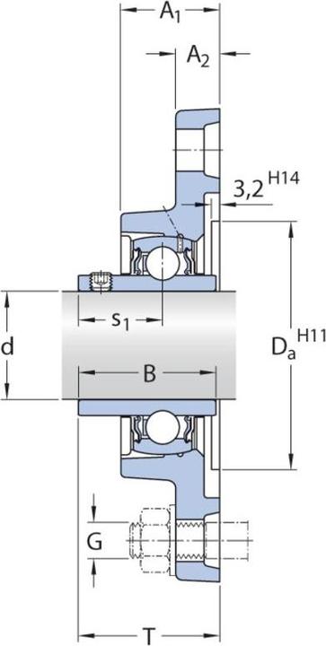 Produktbild SKF Flanschlager-Gehäuseeinheit FYTB40 TF 40 mm oval (Lagergehäuse)