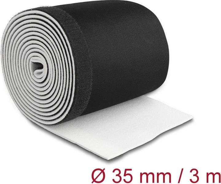 Produktbild Delock Kabelschlauch 3 m x 135 mm Schwarz Weiss mit Klettverschluss (Kabelschlauch, 300 cm)