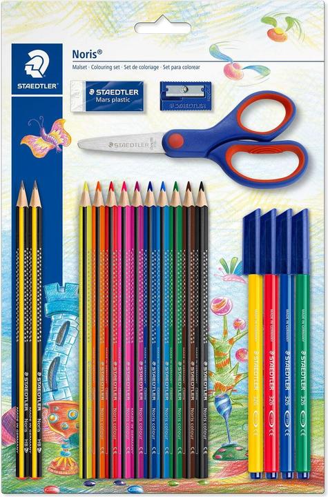 Image du produit Staedtler Set d'écriture, 19 pièces, ciseaux de bricolage inclus pour remplir une trousse d'écolier (Multicolore, 19 x)
