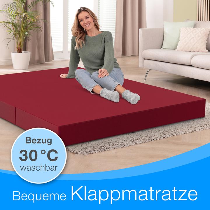 Produktbild Bestschlaf Klappmatratze, 3-teilige Faltmatratze, Reisebett, Gästematratze (120 x 195 cm, Schaumstoffkern)