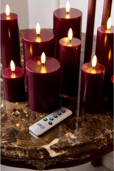 Immagine prodotto Sirius Set di candele LED Sille, 10/12.5/15cm, Bordeaux, ricaricabili (3 x)