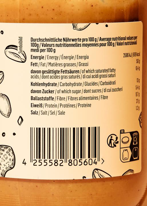 Nährwerte und Zutaten KoRo Gesalzenes Erdnussmus (500 g)