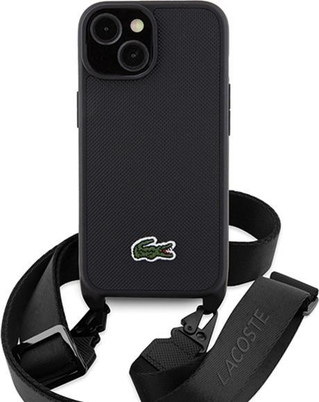 Produktbild Lacoste LCHCP15SSPVCK iPhone 15 / 14 / 13 6.1" czarny/black hardcase Iconic Petit Pique Crossbody (Apple iPhone 15)