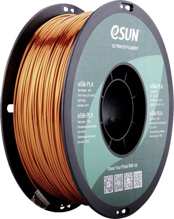 Produktbild eSUN eSilk-PLA Copper Filament PLA 1.75 mm 1 kg Kupfer (metallic) (PLA, 1.75 mm, 1000 g, Kupfer)