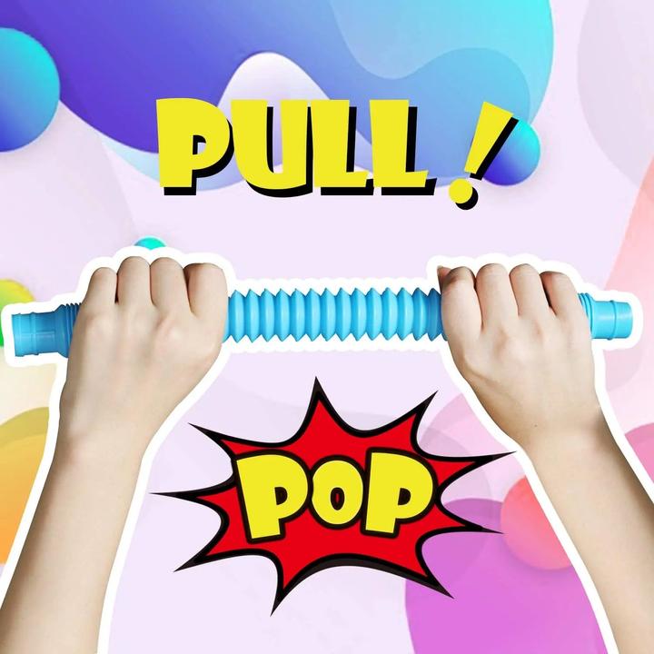 Actual product image Activity Board 4 Pack Mini Pop Tube Sensory Fidget toy colourful heavy-duty for building educational buildings