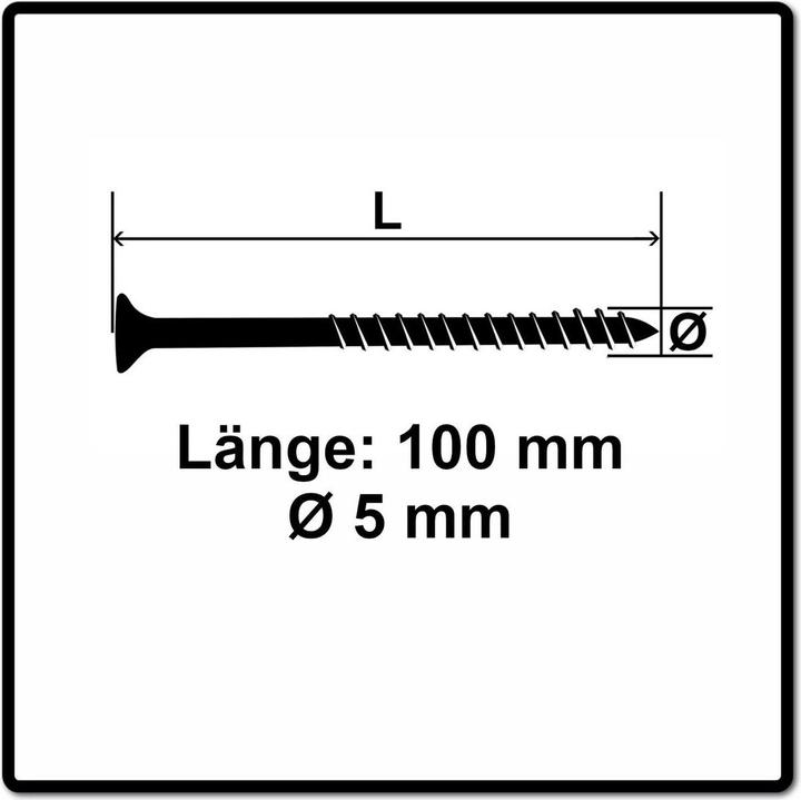 Immagine prodotto Fischer Power-Fast II FPF II Vite truciolare 5.0x100 mm 200 pezzi ( 670365 ) Testa svasata con Torx T (200 Viti per pezzo)