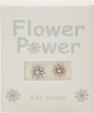 Immagine prodotto HCA Orecchini a perno - Flower Power, Blu.607394 (Acciaio inossidabile, Placcato oro rosa)