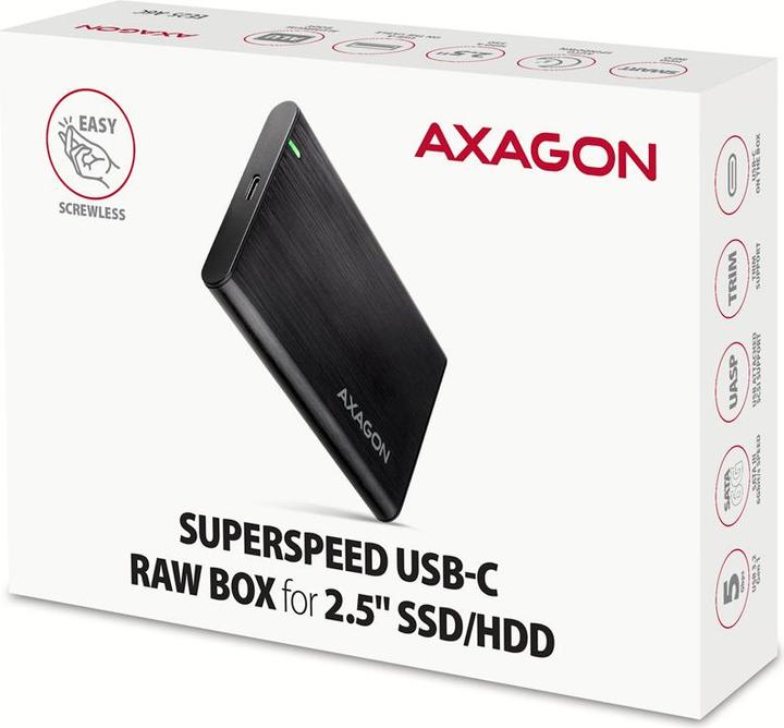Actual product image Axagon EE25-A6C USB-C 3.2 - SATA 6G 2.5" external hard drive enclosure (2.5")