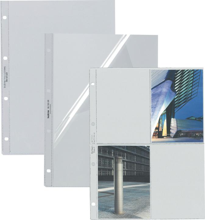 Image du produit Kolma Pochette de présentation A4 lisse medium ouverte sur le côté et sur le dessus (A4, 100 x)