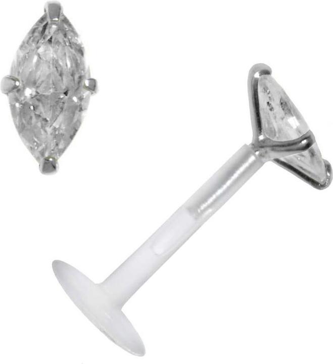 Actual product image Bijouteria Piercing for lip/Tragus (Bioplastic, Silver 925, Zirconia)