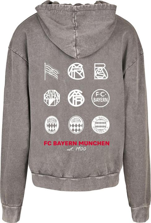 Image du produit FC Bayern München Logo History Acid Washed Oversized Hoody - 131343 (L)