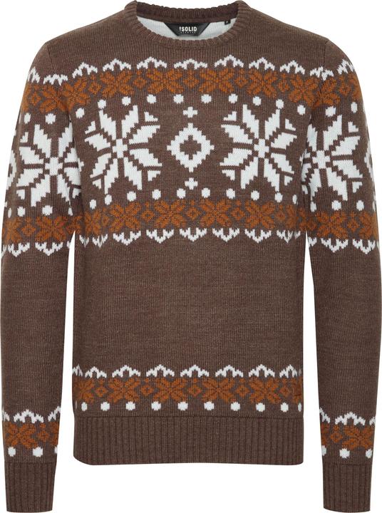 Image du produit Solid Norwig Pull En Grosse Maille Pull-Over Tricot Pour Homme Avec Encolure Rond (XXL)