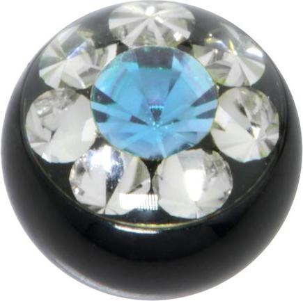 Bijouteria Piercingverschluss (Premium Kristall, Chirurgenstahl 316L, PVD Beschichtung (schwarz))