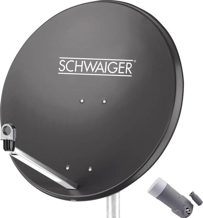 Schwaiger SAT Anlage 80 cm 1 Teilnehmer Single-LNB Anthrazit (DVB-S / -S2)