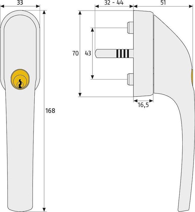 Image du produit Abus FG300 W AL0125 (Poignée de porte)