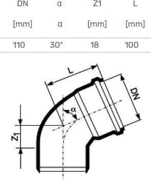 Image du produit Magnaplast SOIL&WASTE BEND 110X30 GREY