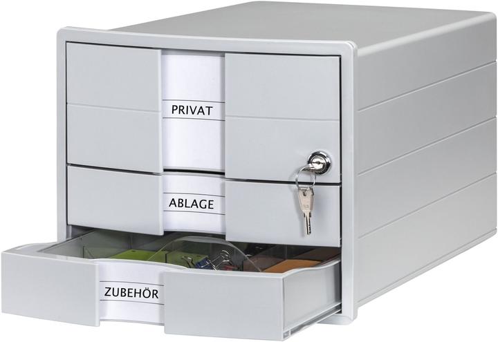 Actual product image Han IMPULS 1018-11 Drawer box gray DIN A4, DIN C4 Number of drawers: 3 (C4, A4)