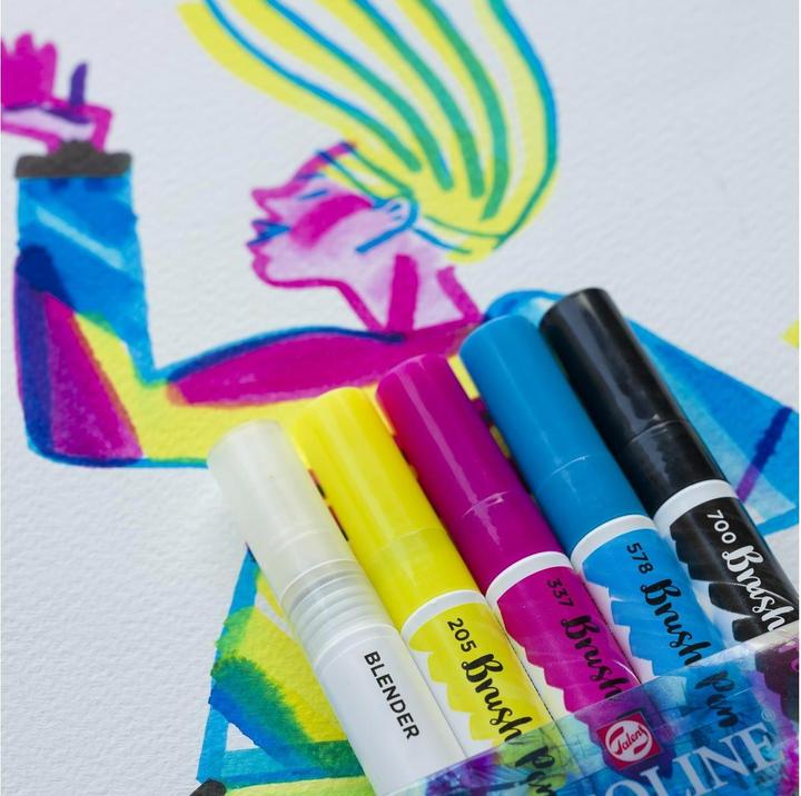 Actual product image Talens Ecoline brush spring (Multicoloured, White, 5 x)