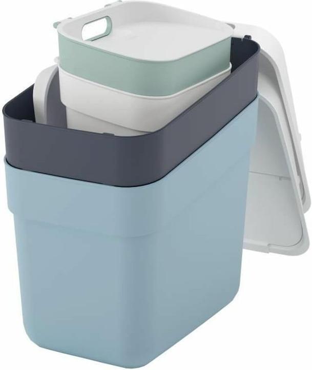 Image du produit Curver Ready to Collect 254718 Système de tri des déchets en plastique blanc, gris foncé, G (40 l)