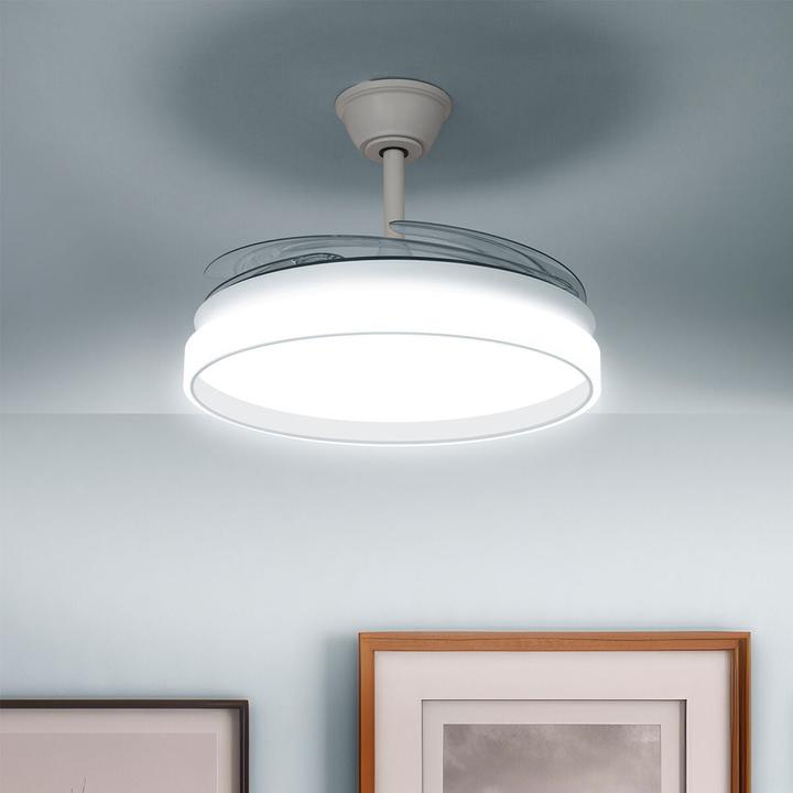 Actual product image InnovaGoods Deckenventilator mit LED-Licht und 4 einklabaren Flügeln Keteez 72 W Ø49-104 cm