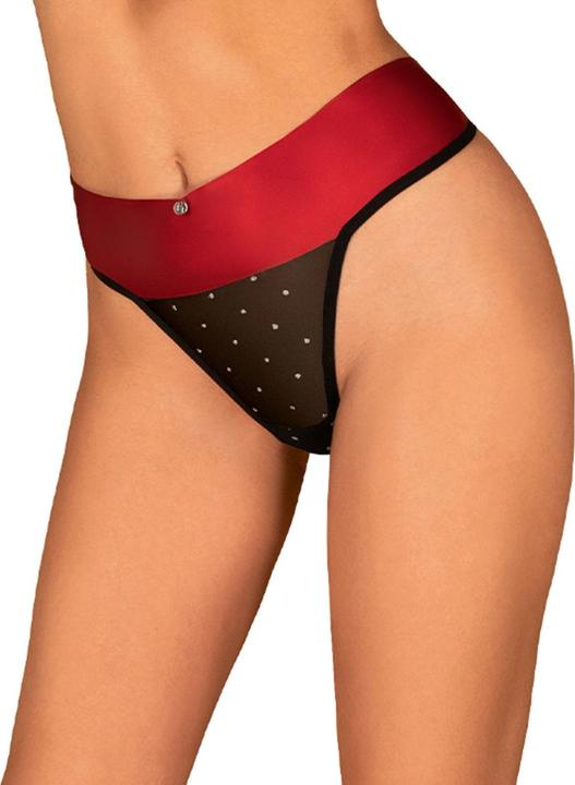 Obsessive Tanga mit sexy Schleife Schwarz/Rot (3XL)