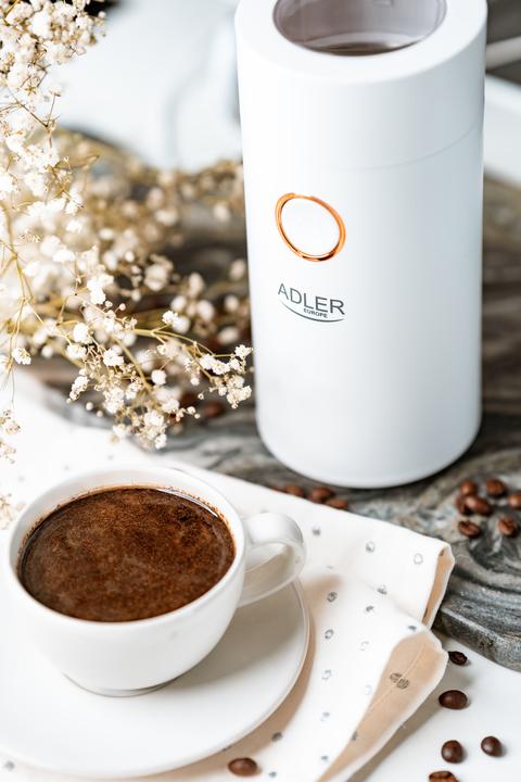 Immagine prodotto Adler Macinacaffè AD4446wg 150 W, Capacità chicchi di caffè 75 g, Interruttore di sicurezza sul (Spina UE)