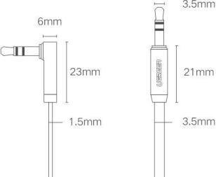 Immagine prodotto Ugreen Cuffie AUX audio a banda piatta angolate (3 m, Connettore da 3,5 mm (AUX))