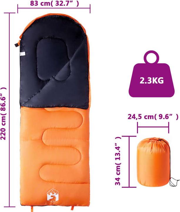 Produktbild VidaXL Schlafsack Deckenschlafsack für Erwachsene Camping 3-4 Jahreszeiten (220 cm)