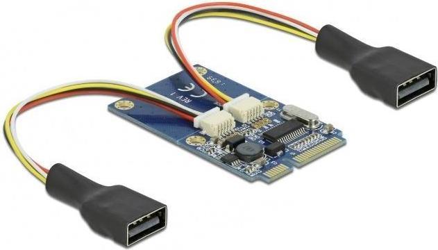 Actual product image Delock Mini PCI Express to 2x USB Adapter