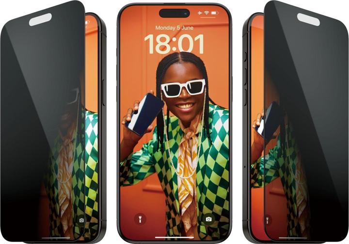 PanzerGlass Proteggi schermo privacy Ultra-Wide Fit (1 Pezzo/i, Apple iPhone 15 Pro Max)