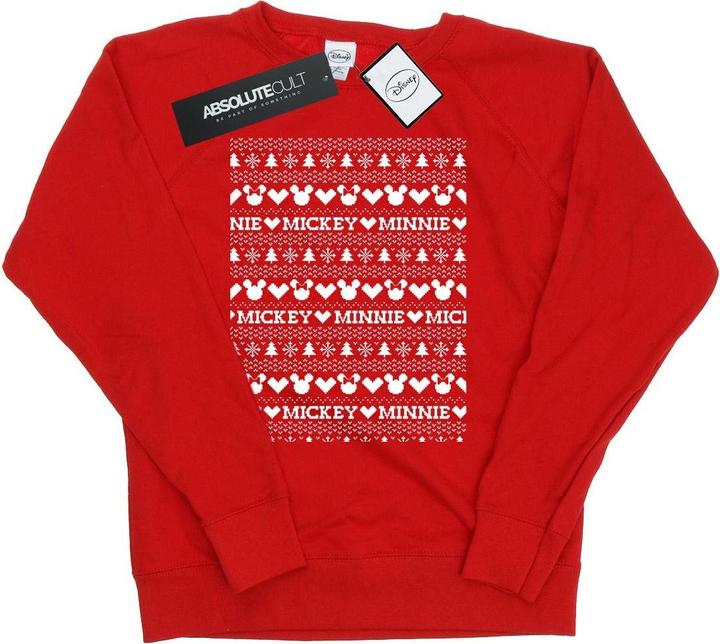 Disney Mickey And Minnie Christmas Fair Isle Sweatshirt (L)
