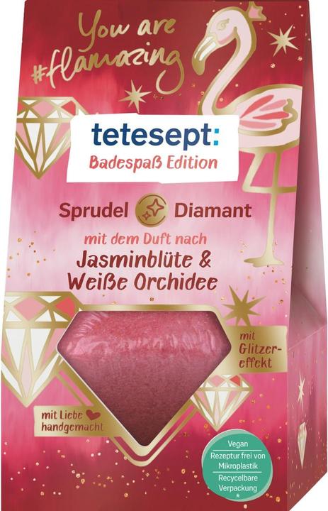 Immagine prodotto Tetesept Divertimento da bagno con bolle di diamante rosso fuoco (Sali da bagno)
