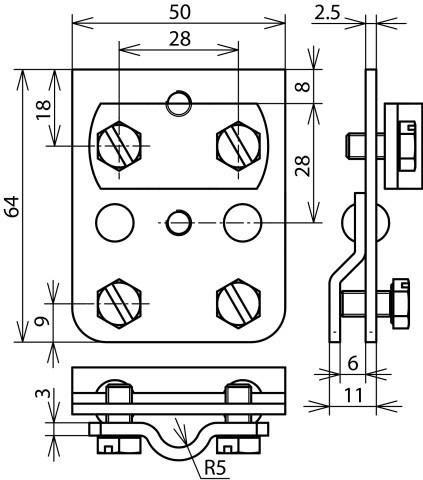 Produktbild Dehn Falzklemme Cu f. Rd 7-10mm Klemmbereich 251027