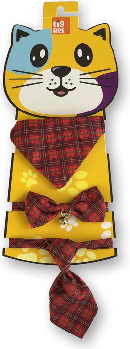 Tigres Fliege, Krawatte, Halsband & Halstuch Set (Hund, Katze)