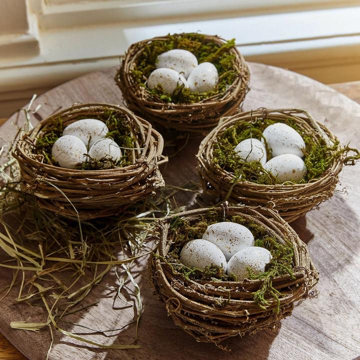 Actual product image Loberon Nest with eggs set of 4 Trista brown/white