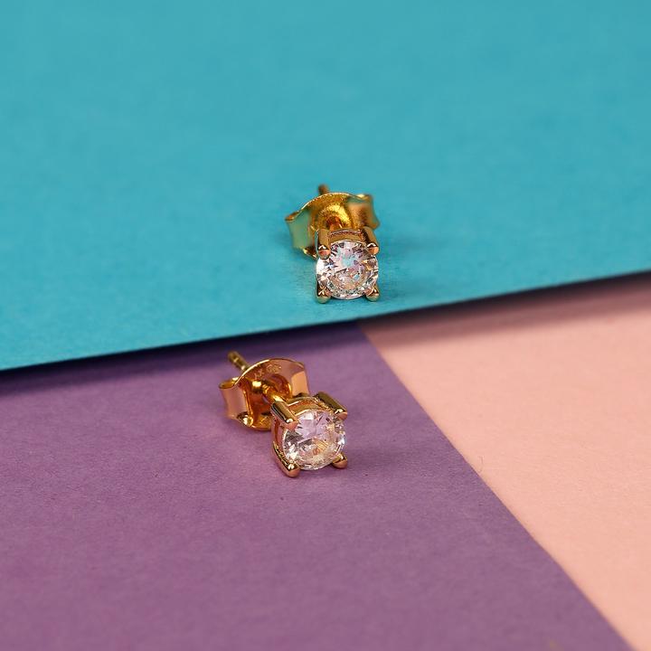 Image du produit La Petite Story Boucles d'oreilles plaquées or avec zircons clairs Argent LPS01AWV13 (Argent 925)