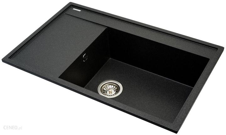 Pyramis Camea 79X50 1B 1D R granite sink with one basin 070091201 black dotted (50 cm, 79 cm)